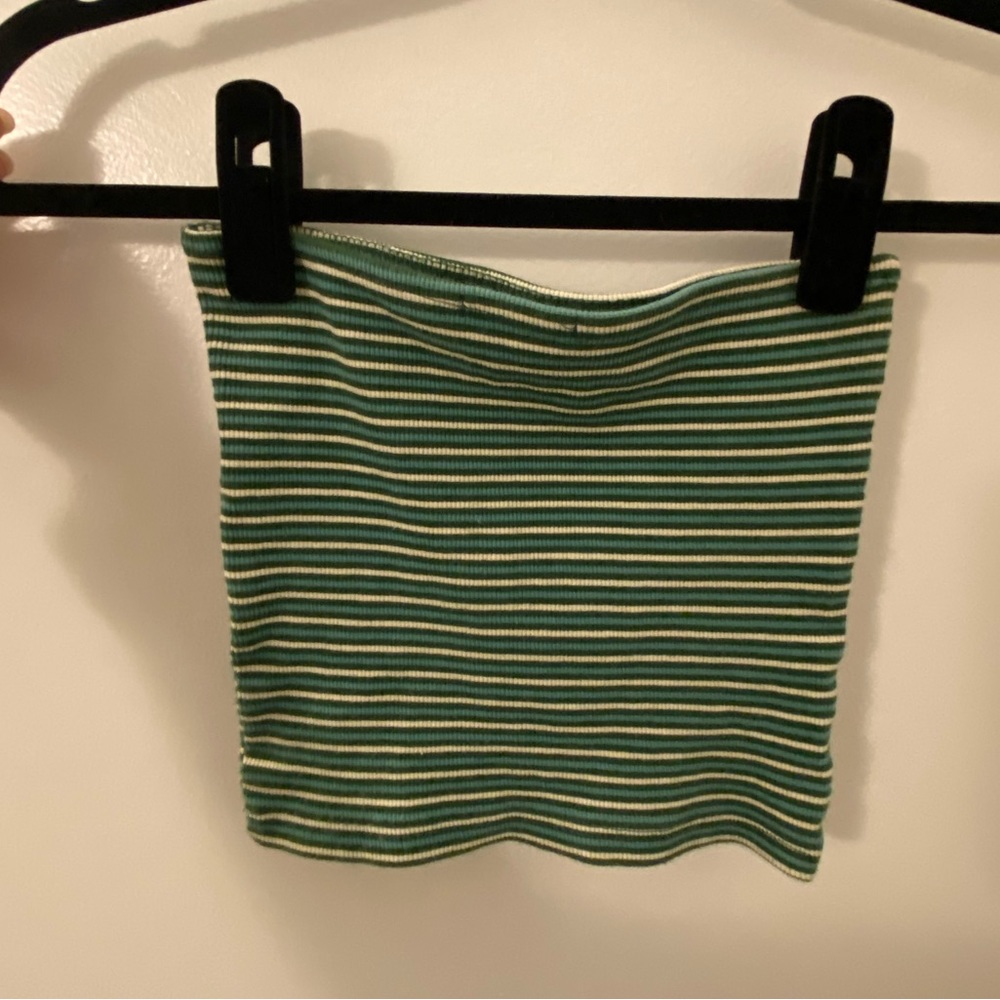 Brandy Melville green striped tube top